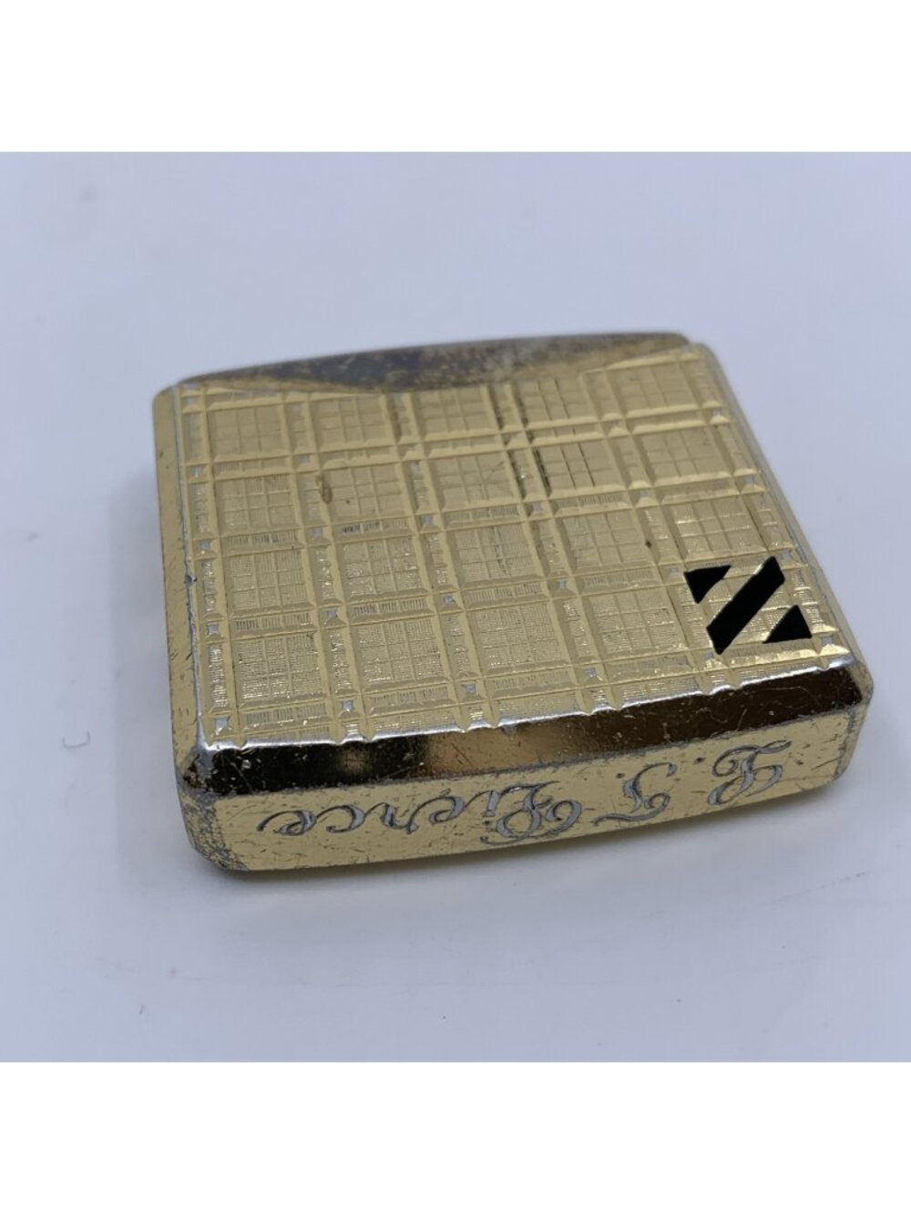 Vintage Colibri 81 Gold Tone Butane Lighter Japan Engraved LT Pierce AS IS